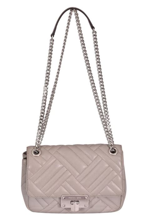 michael kors peyton pearl grey|Michael Kors Peyton Shoulder Bag Pearl Grey Quilted Leather .